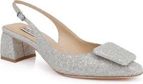 Badgley Mischka Gracen Slingback Pump in Silver Glitter at Nordstrom Rack, Size 9.5