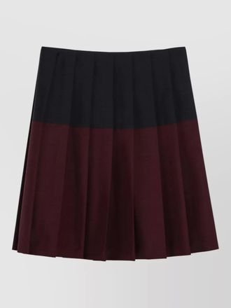 Miu Miu pleated two tone mid length skirt