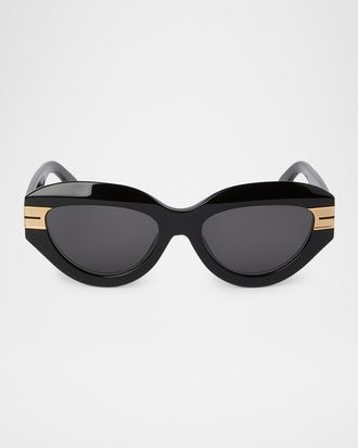 Palm Angels Mens Miracle Acetate and Metal Cat-Eye Sunglasses