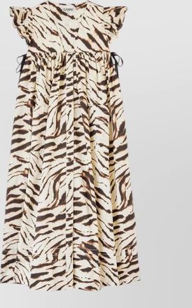 Ganni organic cotton midi dress tiger print