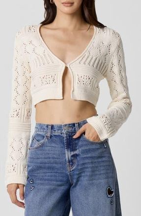 Florence By Mills Stars Hollow Open Stitch Crop Cardigan in Jet Stream at Nordstrom Rack, Size X-Large