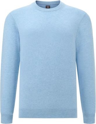 Boggi Milano Truien & Vesten, Heren, Blauw, S, Kasjmier, Cashmere Blend Crew Neck