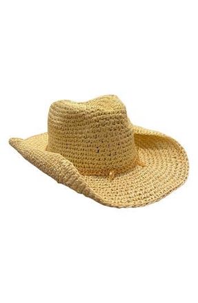 MARCUS ADLER Straw Cowboy Hat in Light Tan at Nordstrom Rack