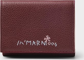 Marni Womens Three-compartment wallet with embroidered logo