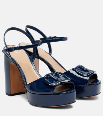 Valentino Garavani VLogo 115 patent leather platform sandals