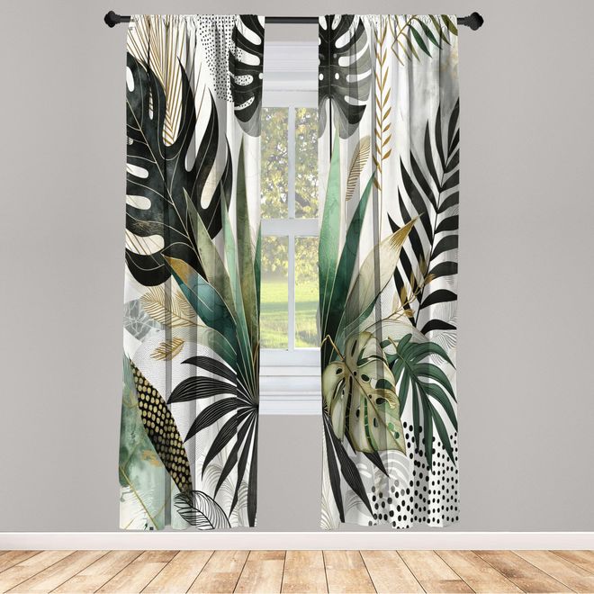 Abakuhaus Vorhnge 2er-Pack, Exotisches Szenario von tropischen Monstera  Blttern und modernen Memphis Detailpunkten, Vorhang fr Wohnzimmer  Schlafzimmer, 4 St ab 32,99  - auf Stylight