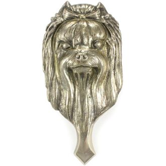 OEM Yorkshire Terrier, York, York, Yorkie - Aldaba De Puerta Con Forma De Cabeza De Perro, Aldaba De Lat&oacute;n, Decoraci&oacute;n De Puerta Retro De Art-dog