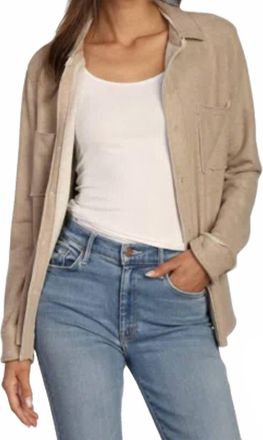 Dylan Cozy Boyfriend Shirt In Taupe