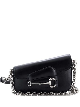 Gucci Horsebit 1955 Asymmetric Leather Mini shoulder bag - Nero