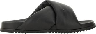 Rick Owens Leren Slide Sandaal - Dames - Sandalen - Zwart - 40 EU - Leer - Schoenen