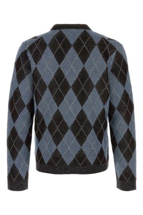 Gucci Mens Embroidered Stretch Wool Blend Cardigan Multi Maglieria