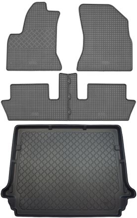OEM Juego De Alfombrillas De Goma Para Coche Y Alfombrilla Para Maletero Para Citro&euml;n C4 Grand Picasso Van (5 Puertas) De Octubre De 2006 A Agosto De 2013