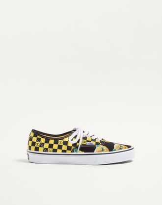 Valentino Garavani Sneaker Low-Top Valentino Garavani And Vans In Tessuto Con Stampa VLogo Checkerboard E Stampa Le Chat De La Maison Uomo NERO/LIMONE 40.5