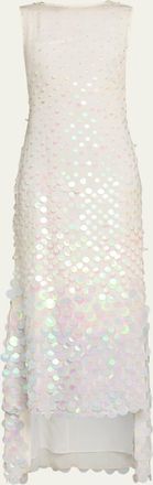 Christopher John Rogers Embellished Silk High-Low Dress