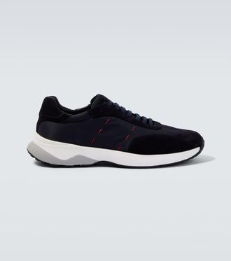Kiton Suede-trimmed sneakers