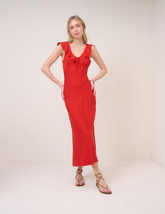 Nobody's Child Red Cleo Midi Slip Dress