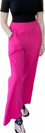 Lili Sidonio x Molly Bracken Woven Straight Trouser In Fuchsia