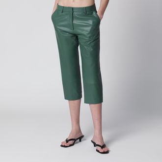 Frankie Shop Pantaloni Olivet verdi in similpelle