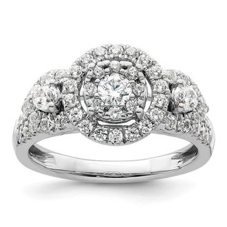 Diamond2Deal 14k White Gold Lab Grown Diamond Engagement Ring 1Ct Clarity- VS Color- G-H