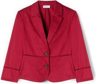 Motivi Katoenen twill blazer met ajour - Dames - Blazers - Rood - 2XS - Katoen - Jassen