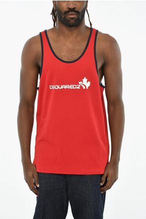 Dsquared2 Cotton Blend Tank Top with Contrasting Trims size M