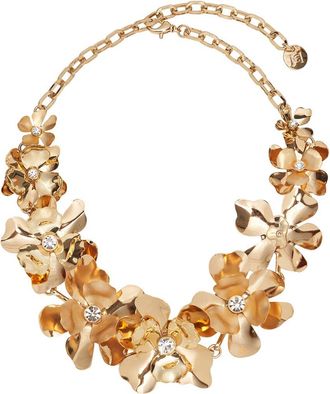 Carolina Herrera Cz Metal Flower Necklace