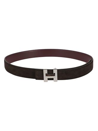 Hogan Calf Leather Silver-Tone Buckle Belt