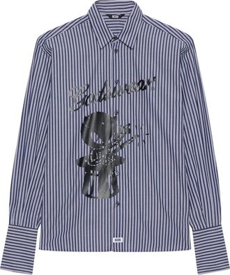 GCDS Magic Crackle Overhemd - Heren - Casual Overhemden - Blauw - XS - Katoen - Overhemden