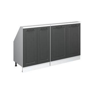 Vicco Armario De Cocina Para Techo Inclinado R-line, Antracita Casa De Campo/blanco, 140 Cm Lote De 2, Vicco