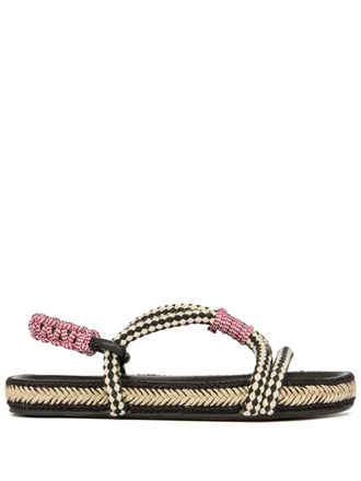 Isabel Marant Waltee sandals - women - Sheepskin/Buffalo Leather/Sheepskin/Cotton - 38 - Black