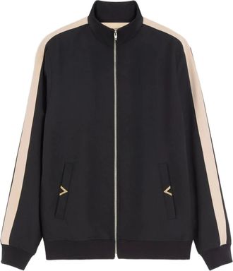 Valentino Hoodies & sweatvesten, Heren, Zwart, L, Nylon, Nylon Sweatshirt With VGold