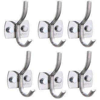 OEM Juego De 6 Ganchos De Pared Resistentes De Acero Inoxidable Para Abrigos, Toallas, Mochilas, Sombreros, Llaves, Para Cocina, Ba&ntilde;o, Dormitorio - Crezuo