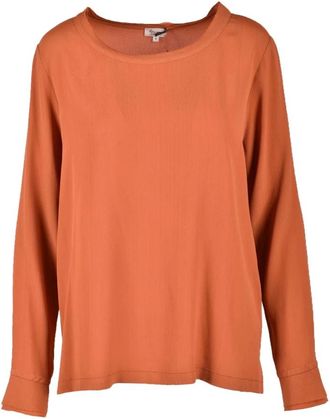 Her Shirt Zijde Blend Blouse - Dames - Longsleeves - Oranje - S - Tops