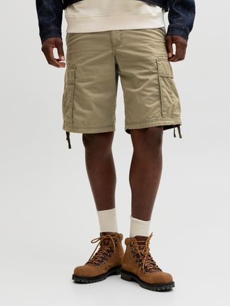 Jack & Jones Cargohose JACK & JONES JPSTCOLE FRANK CARGO SHORT MID SN, Herren, Gr. XXL, N-Gr, olive night, Web, Obermaterial: 100% Baumwolle, unifarben, Hosen Carg