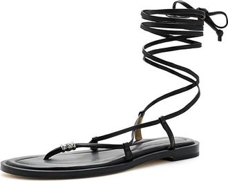 Michael Kors Khloe Flat Thong Sandals Womens Sandals Black : 8.5 M, Leather