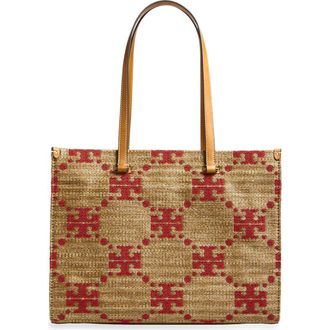 Tory Burch T Monogram Woven Tote in Natural at Nordstrom