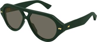 Bottega Veneta Aviator Zonnebril - unisex - Zonnebrillen - Groen - 56 MM - Accessoires