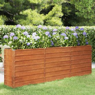 Berkfield Home Garden Raised Bed Rusty 240x40x77 cm Corten Steel in Brown | Size: 240 x 40 x 77 cm