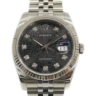 Rolex Pre-owned Datejust Polshorloge - Heren - Pre-owned - Zwart - Maat: ONE Size
