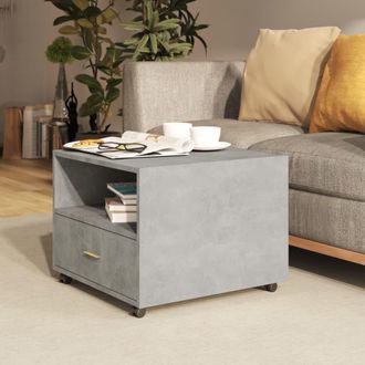 vidaXL Vidaxl - Mesa De Centro Madera De Ingenier&iacute;a Gris Hormig&oacute;n 55x55x40 Cm