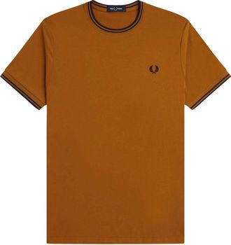 Fred Perry Polo in maglia di cotone - - Tops - Uomo - Marrone - M