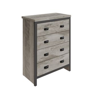 GFW Boston 4 Drawer Chest of Drawers in Grey