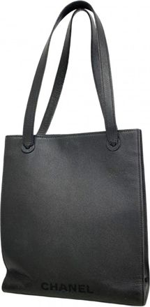 Chanel Black Leather Tote Bag (Pre-Owned)
