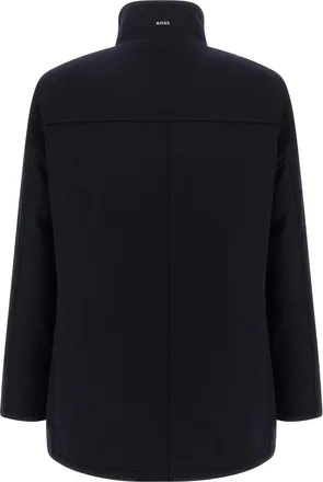 HUGO BOSS Wool and Cashmere Blend Coat - Black