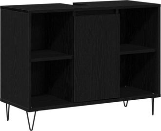 vidaXL Vidaxl - Bathroom Cabinet Black oak 80 x 33 x 60 cm Engineered Wood