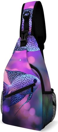 Generic Ornamental Fish Mens Shoulder Bags Sling Crossbody Backpack Travel Hiking Chest Bag with Small Side 38x20cm