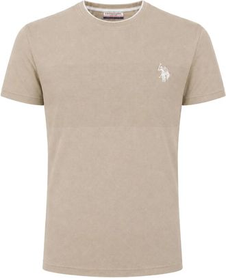 U.S.Polo Association Ivo T-Shirt - Heren - T-shirts - Beige - 2XL - Tops