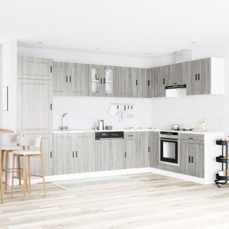 Berkfield Home Sink Base Cabinet&not;Porto with Sink Grey Sonoma 80x46x84, 5 cm&not;Engineered Wood