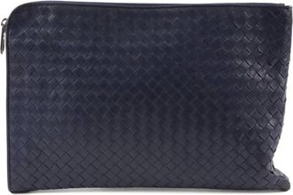 Bottega Veneta 2000s pre-owned Intrecciato leren clutch - Paars