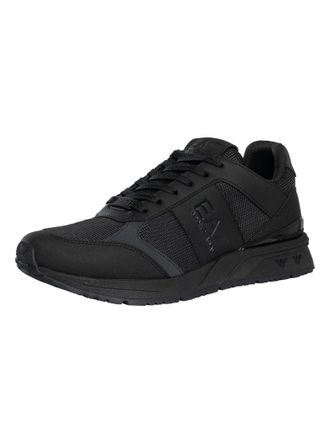 Emporio Armani Mesh Logo-Sneakers, Zwart